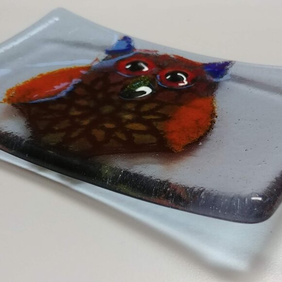 Handmade Fused Glass Owl Dish - Picture 4 of 7
